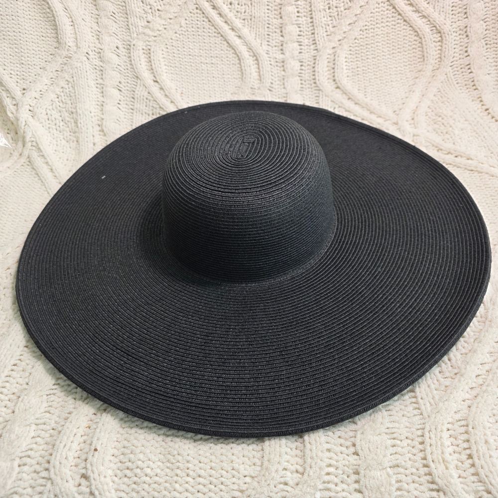 San Diego Hat Co Sun Hat Black Ultrabraid Extra Wide Brim Floppy Women OS NEW‎